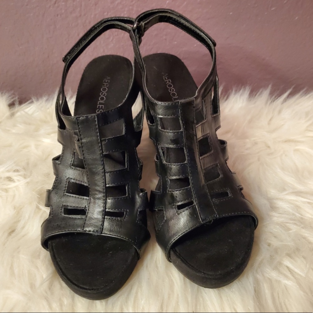 Aerosoles Stappy Wedge Sandals - Size 10 - Like New
